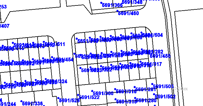 Parcela st. 5691/286 v KÚ Jihlava, Katastrální mapa