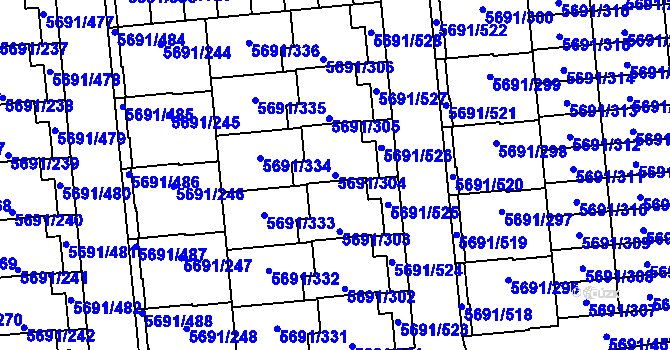 Parcela st. 5691/304 v KÚ Jihlava, Katastrální mapa