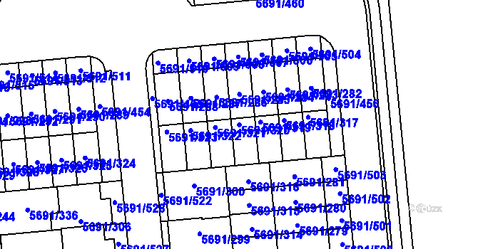 Parcela st. 5691/320 v KÚ Jihlava, Katastrální mapa