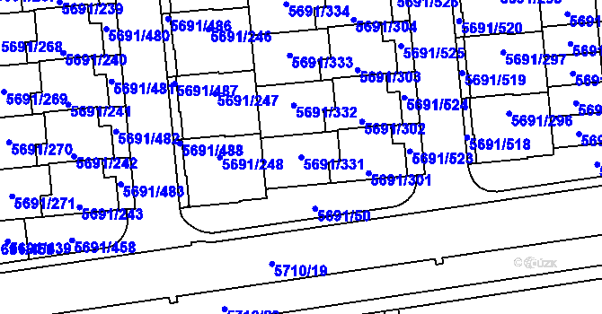 Parcela st. 5691/331 v KÚ Jihlava, Katastrální mapa