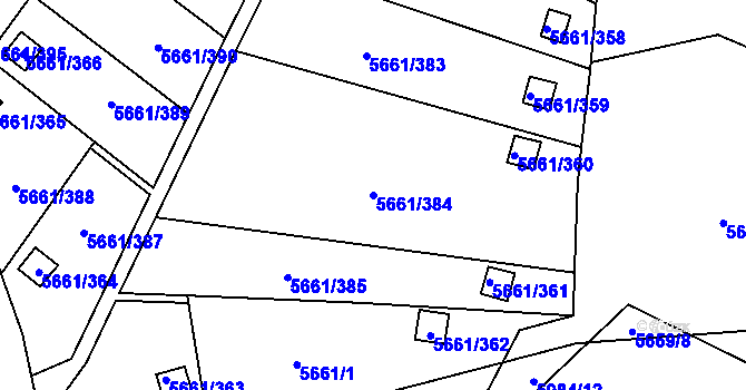 Parcela st. 5661/384 v KÚ Jihlava, Katastrální mapa