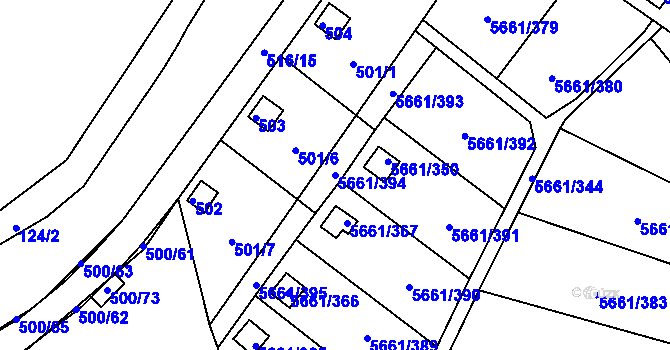 Parcela st. 5661/394 v KÚ Jihlava, Katastrální mapa