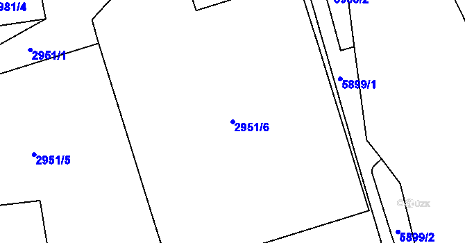 Parcela st. 2951/6 v KÚ Jihlava, Katastrální mapa