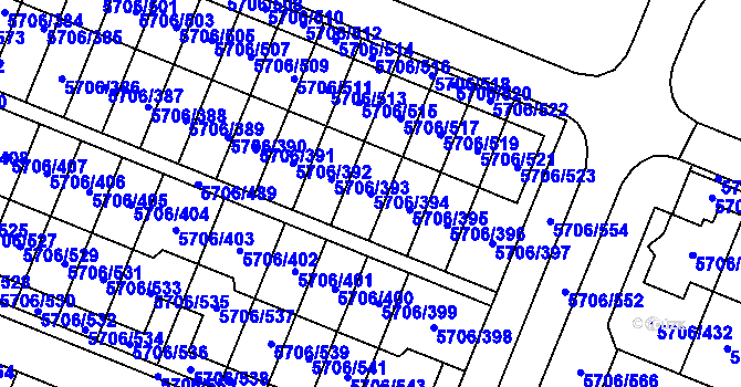 Parcela st. 5706/394 v KÚ Jihlava, Katastrální mapa