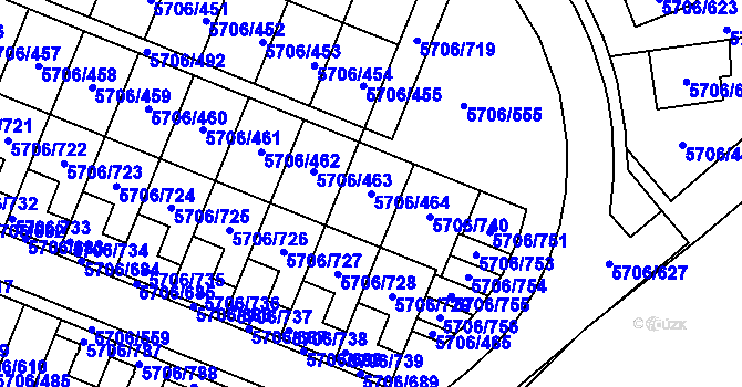 Parcela st. 5706/464 v KÚ Jihlava, Katastrální mapa