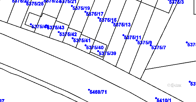 Parcela st. 5375/39 v KÚ Jihlava, Katastrální mapa