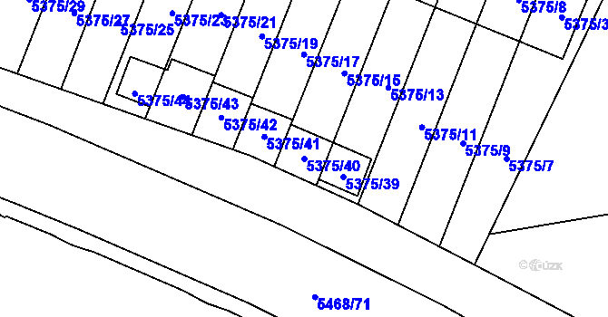 Parcela st. 5375/40 v KÚ Jihlava, Katastrální mapa