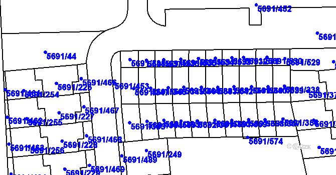 Parcela st. 5691/345 v KÚ Jihlava, Katastrální mapa
