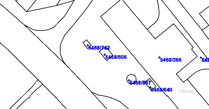 Parcela st. 5468/606 v KÚ Jihlava, Katastrální mapa