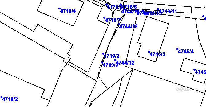 Parcela st. 4719/2 v KÚ Jihlava, Katastrální mapa