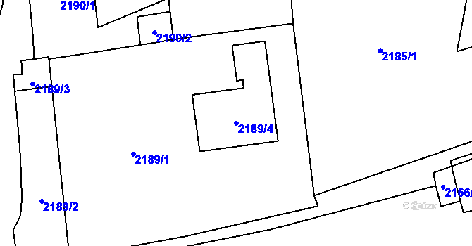 Parcela st. 2189/4 v KÚ Jihlava, Katastrální mapa