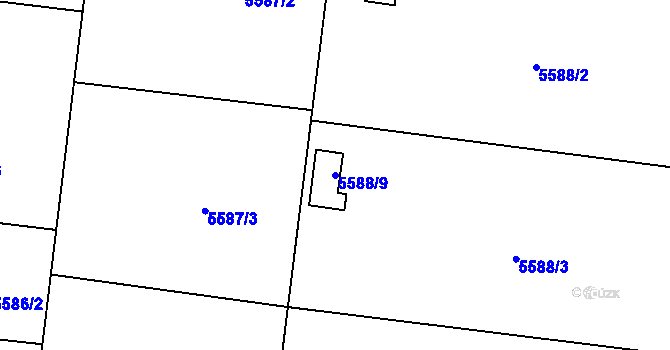 Parcela st. 5588/9 v KÚ Jihlava, Katastrální mapa