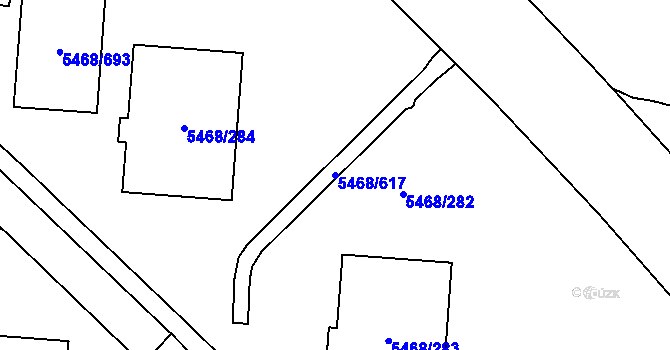 Parcela st. 5468/617 v KÚ Jihlava, Katastrální mapa