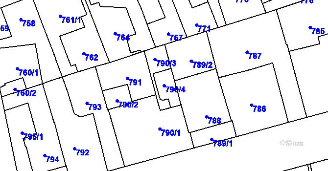 Parcela st. 790/4 v KÚ Jihlava, Katastrální mapa
