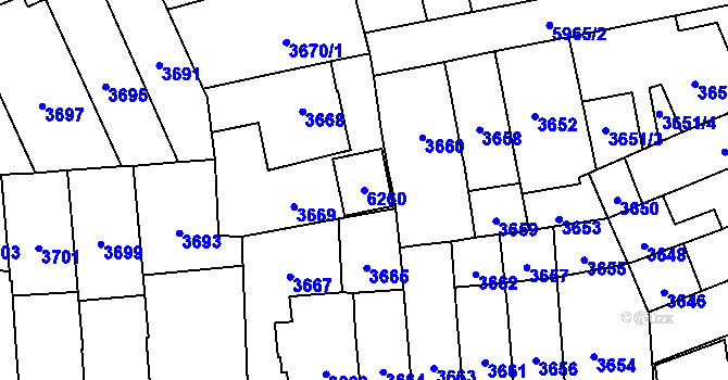 Parcela st. 6260 v KÚ Jihlava, Katastrální mapa