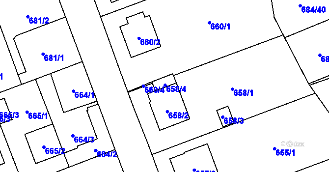 Parcela st. 658/4 v KÚ Jihlava, Katastrální mapa