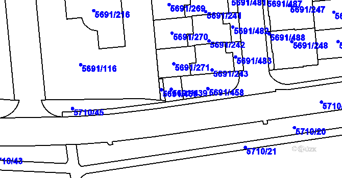 Parcela st. 5691/439 v KÚ Jihlava, Katastrální mapa