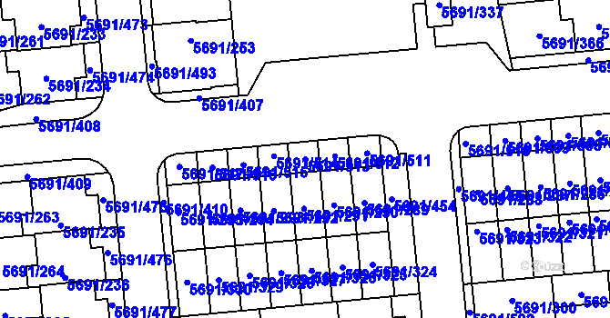 Parcela st. 5691/513 v KÚ Jihlava, Katastrální mapa