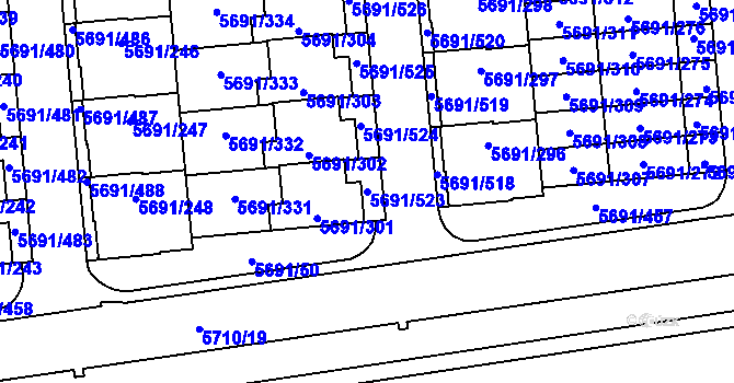 Parcela st. 5691/523 v KÚ Jihlava, Katastrální mapa