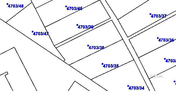 Parcela st. 4703/38 v KÚ Jihlava, Katastrální mapa