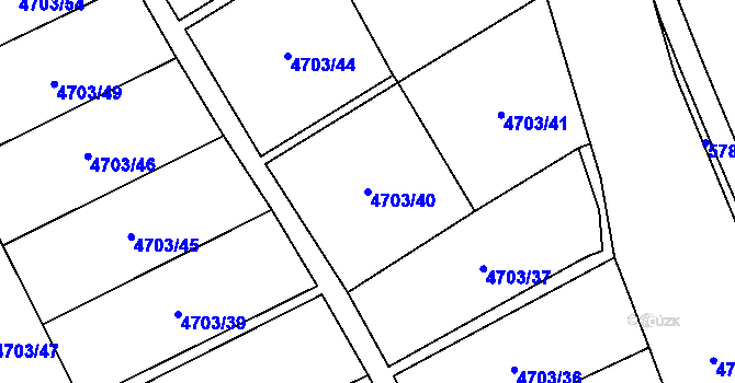 Parcela st. 4703/40 v KÚ Jihlava, Katastrální mapa