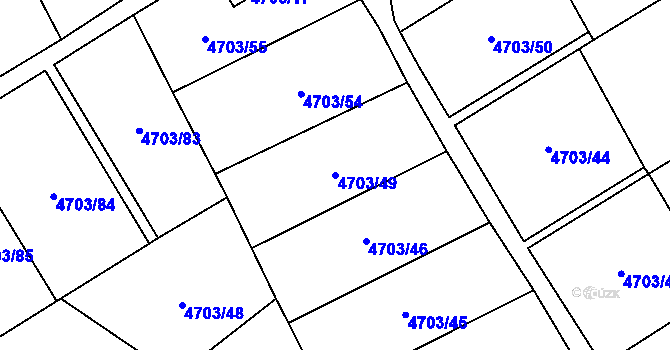Parcela st. 4703/49 v KÚ Jihlava, Katastrální mapa