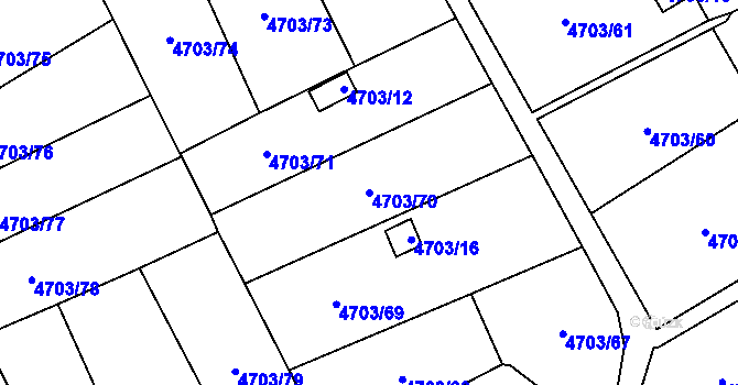 Parcela st. 4703/70 v KÚ Jihlava, Katastrální mapa