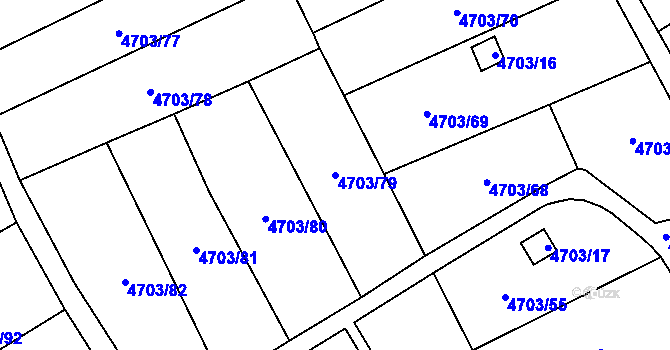 Parcela st. 4703/79 v KÚ Jihlava, Katastrální mapa