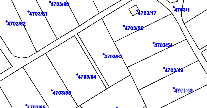 Parcela st. 4703/83 v KÚ Jihlava, Katastrální mapa