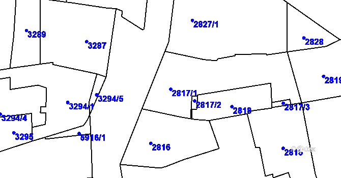 Parcela st. 2817/1 v KÚ Jihlava, Katastrální mapa