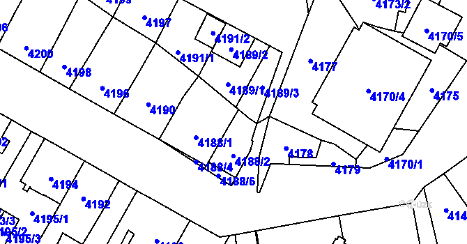 Parcela st. 4188/2 v KÚ Jihlava, Katastrální mapa