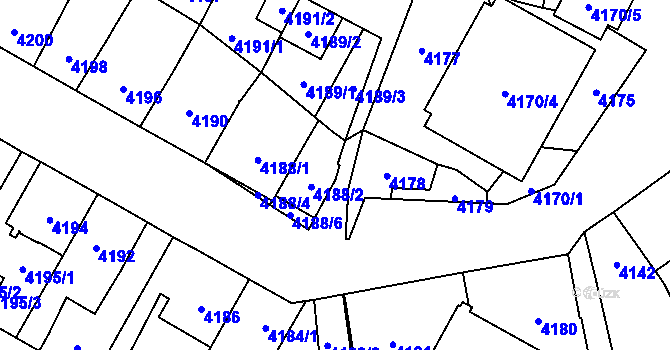 Parcela st. 4188/5 v KÚ Jihlava, Katastrální mapa