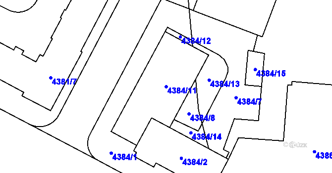 Parcela st. 4384/11 v KÚ Jihlava, Katastrální mapa