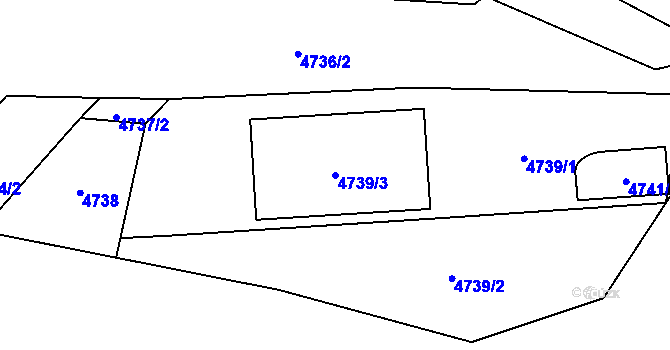 Parcela st. 4739/3 v KÚ Jihlava, Katastrální mapa