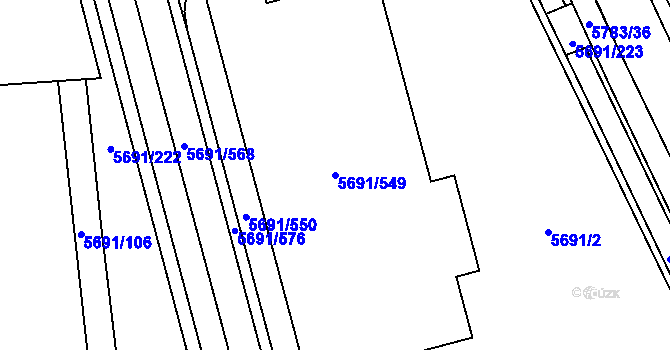 Parcela st. 5691/549 v KÚ Jihlava, Katastrální mapa
