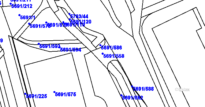 Parcela st. 5691/558 v KÚ Jihlava, Katastrální mapa