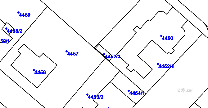 Parcela st. 4452/3 v KÚ Jihlava, Katastrální mapa