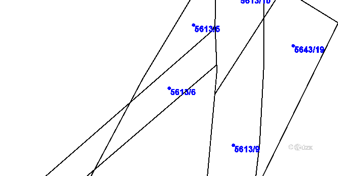 Parcela st. 5613/6 v KÚ Jihlava, Katastrální mapa