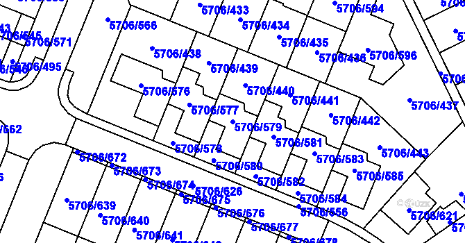 Parcela st. 5706/579 v KÚ Jihlava, Katastrální mapa