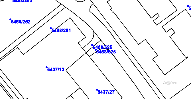 Parcela st. 5468/626 v KÚ Jihlava, Katastrální mapa