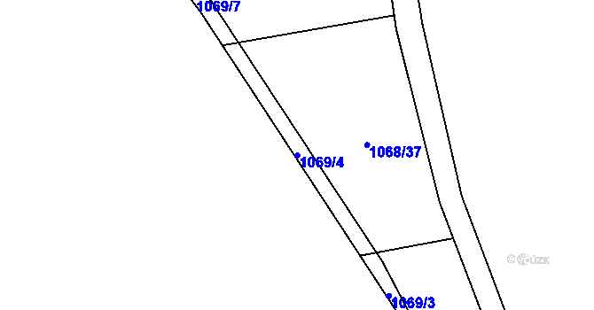 Parcela st. 1069/4 v KÚ Jihlava, Katastrální mapa