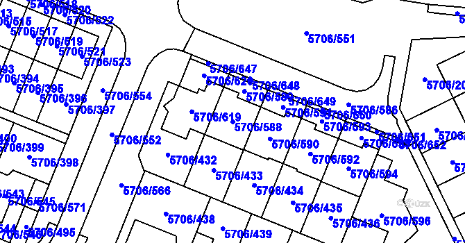 Parcela st. 5706/588 v KÚ Jihlava, Katastrální mapa