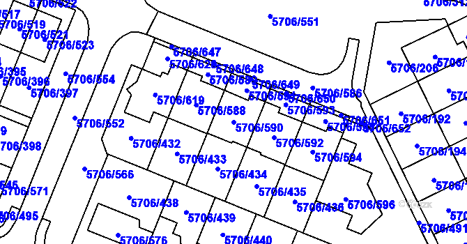 Parcela st. 5706/590 v KÚ Jihlava, Katastrální mapa