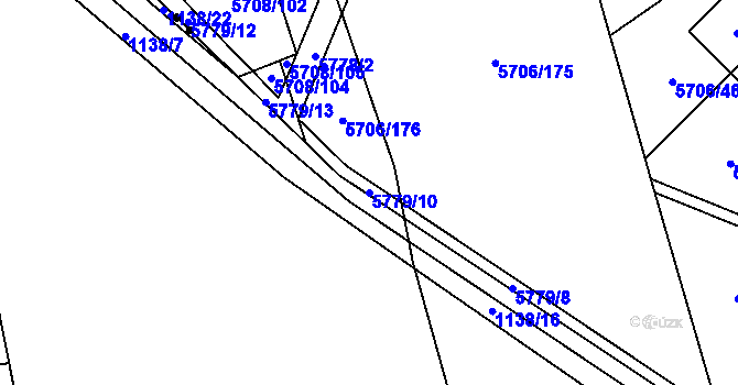 Parcela st. 5779/10 v KÚ Jihlava, Katastrální mapa