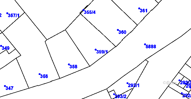 Parcela st. 359/1 v KÚ Jihlava, Katastrální mapa
