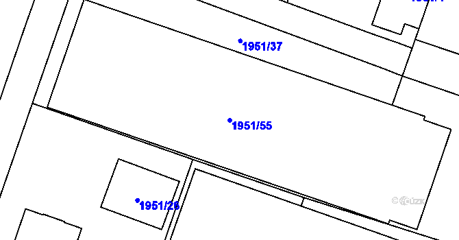 Parcela st. 1951/55 v KÚ Jihlava, Katastrální mapa