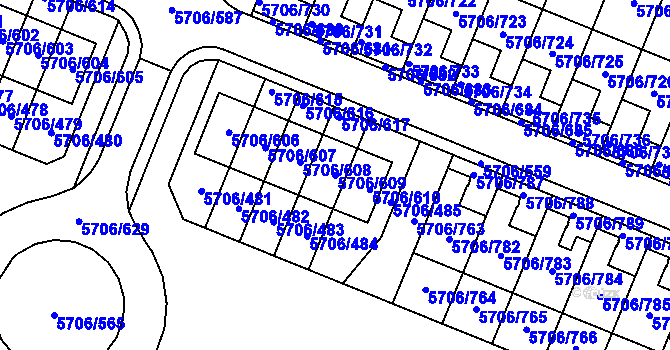 Parcela st. 5706/609 v KÚ Jihlava, Katastrální mapa