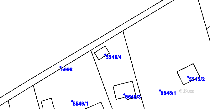 Parcela st. 5546/4 v KÚ Jihlava, Katastrální mapa