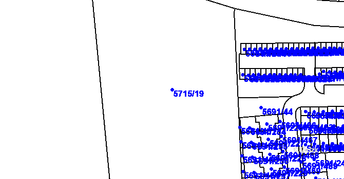 Parcela st. 5715/19 v KÚ Jihlava, Katastrální mapa