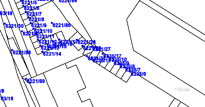 Parcela st. 6235/17 v KÚ Jihlava, Katastrální mapa